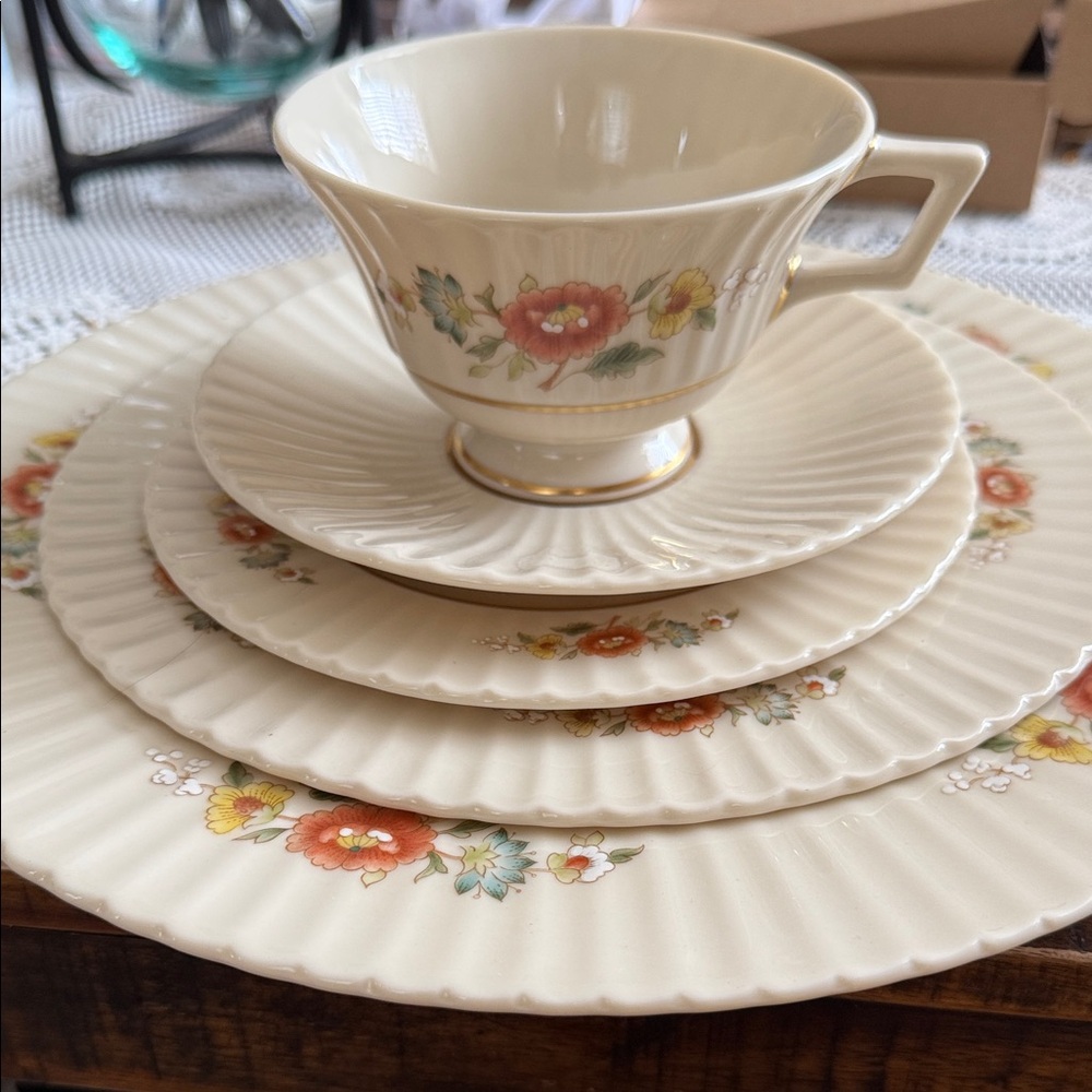 Lenox Cream Dinnerware with Floral Accents